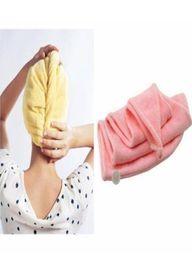 Absorbant Microfiber Hair Enveloppe de serviette Séchage de bain Spa Capuche à tête turban Enveloppe de douche sec rapide