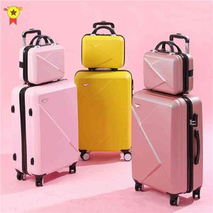 Absspc koffer '' 'inch Rolling Bagage Travel op wielen dragen Cabin Trolley Bag Fashion Set J220707