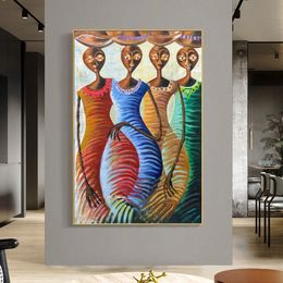 Abstract African Woman Posters and Prints Graffiti Art Canvas Painting Wall Art Pictures for Living Room Indoor Decorations