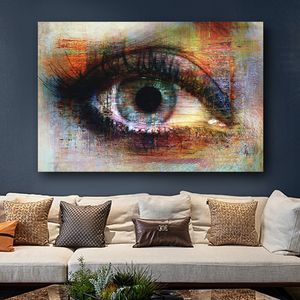 Art abstrait coloré oeil toile peinture mur photos pour salon mur Art imprimé sur toile moderne décoratif photos