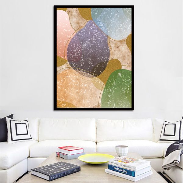 Pósteres e impresiones nórdicos de guijarros grandes de colores abstractos, cuadro sobre lienzo para pared, imágenes para decoración para sala de estar