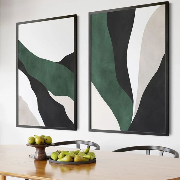 Abstrait foncé mur Art toile peintures imprimer émeraude bijou vert affiches photos pour salon chambre décor à la maison pas de cadre Wo6