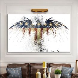 Abstracte Eagle Wing Star Modern Animal Painting Wall Art voor Woonkamer Canvas Print Home Decor Poster Prints Geen frame