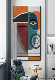 Abstrakte Gesichtslinie Nordic Poster Wand Kunst Bilder für Wohnzimmer Leinwand Malerei moderne Wohnkultur Sofa bunte Geometrie1784003