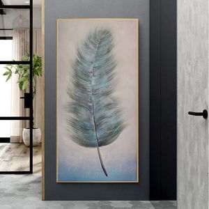 Samenvatting Feather Canvas Oil Painting Prints Moderne Wall Art Posters en prints Wandfoto's voor Gallery Living Room Home Decor