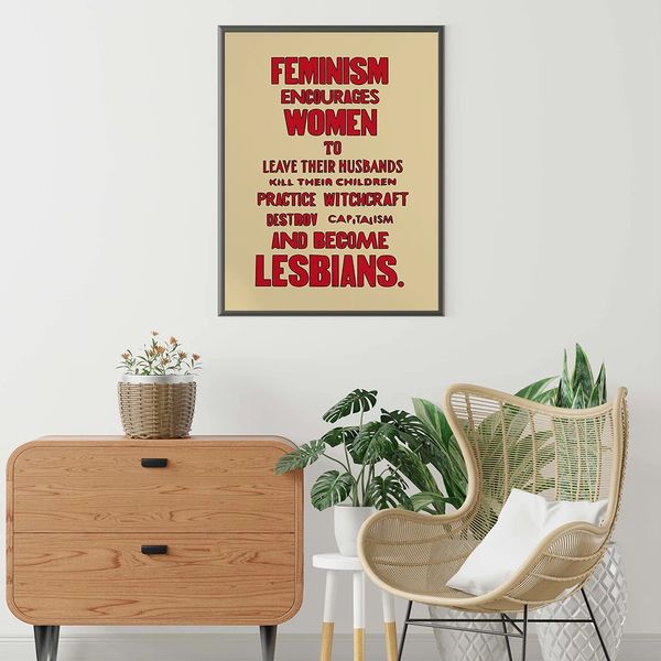 Affiches murales d'art avec lettres féministes abstraites, imprimées, encourage les femmes, citation, peinture sur toile, images féministes, décoration de salon, maison, 240219