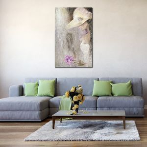 Arte figurativo abstracto sobre lienzo Flor Dama Pintura al óleo hecha a mano Decoración moderna