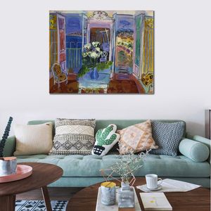 Peinture à l'huile florale abstraite sur l'intérieur de toile avec le décor contemporain de mur d'illustration de fenêtres ouvertes