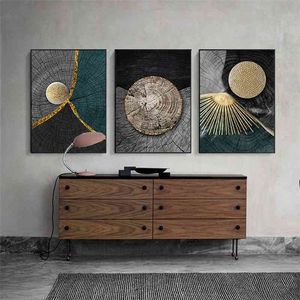 Abstracte gouden zwarte houtstructuur canvas posters en prints moderne Nordic Wall Art Pictures voor Woonkamer Home Decor 210705