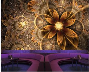 Résumé magnifique mur de fond barre de fleur KTV moderne papier peint pour le salon