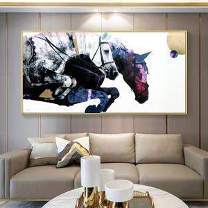 Abstract paard schilderij dier posters en prints canvas kunst muur foto's voor woonkamer woondecoratie geen frame