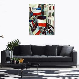 Arte abstracto del paisaje sobre lienzo Banderas Pintura al óleo hecha a mano Decoración moderna