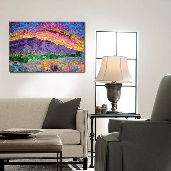 Paisaje abstracto Lienzo Arte Amanecer Pintura al óleo Arte impresionista hecho a mano