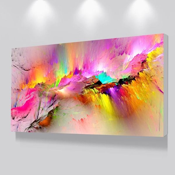 Toile abstraite de plus grande taille Morden Cloud, peinture à l'huile abstraite colorée, images murales pour décoration de salon, sans cadre222q