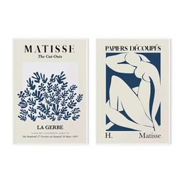 Figura de línea abstracta Matisse pintura decorativa lienzo arte de la pared impresión cartel escandinavo minimalista moderno cuadro para la sala de estar 240127