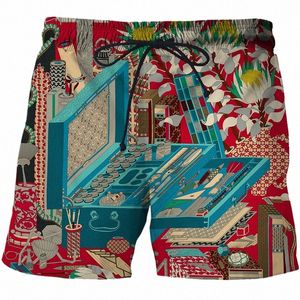 2022 Série de luxe haut de gamme Bermuda pour hommes Nouvelle plage courte d'été surdimensionnée décontractée unisexe impression 3D pantalons de survêtement U1R7 #