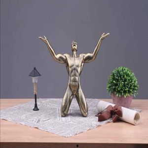 Statue de Sculpture moderne abstraite en forme de personnes, artisanat d'ornement pour la décoration de la maison, HD22267v