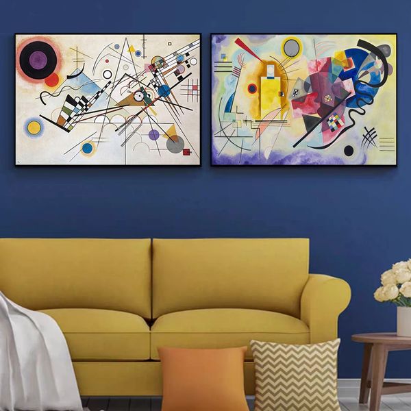 Póster de pared con impresión abstracta Vintage Wassily Kandinsky, pintura en lienzo impreso famoso, imagen artística de pared para decoración del hogar y sala de estar