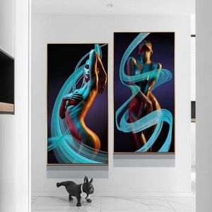 Abstract Sexy Charmante Vrouw Body Art Posters en Prints Canvas Schilderen Muur Kunst voor Woonkamer Home Decor Cuadros Geen Fra2477