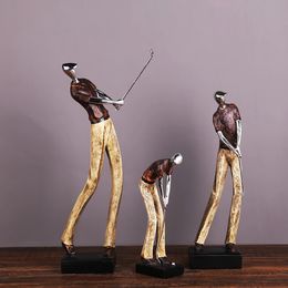 Figurine de golfeur de Style abstrait, ornement de joueur de Golf en résine, ameublement décoratif de Club el, décoration de maison néo moderne 240328