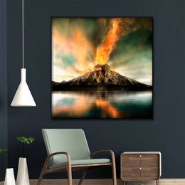 Abstrait volcan est en éruption affiche 1 pièces moderne maison décoration murale toile photo Art HD impression peinture sur toile pour salon