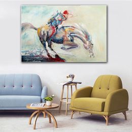 Abstracte aquarel paard foto muur kunst canvas schilderij moderne dieren posters en prints voor woonkamer woondecoratie