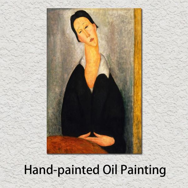 Peinture abstraite femme Art Portrait d'une femme polonaise Amedeo Modigliani peintures à l'huile toile peinte à la main pour décoration murale