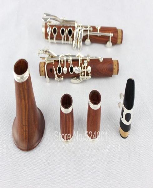 ABT450 Clarinete de madera roja Instrumento de rendimiento profesional 17 teclas Bb Tune Clarinete de caoba y palisandro Teclas plateadas Clarinets7045877