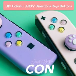 Abxy Crystal Kleurrijke DIY Richtingen Key -knoppen ingesteld voor Nintendo Switch NS OLED -controller L R Joycons vervangende knoppen