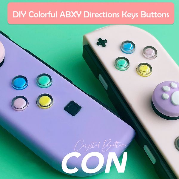 Abxy Crystal Colorful DIY Directions Keys Boutons définis pour Nintendo Switch NS Oled Controller L R Joycons Buttons de remplacement