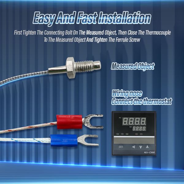 AC 110V / 220V Contrôleur de température PID numérique REX-C100 + MAX 40A SSR 40DA SSR Relais + K Thermocouple M6 SAPPE 1M AVEC ÉCHATE