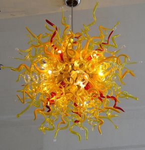 Lampes AC 110V / 240V Plafonnier de plafond Art Grossiste Moderne Main Soufflé Glouse Flower Lustre avec ampoules à LED
