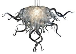 Moderne kunst hanglampen wit murano klein formaat clear glazen kroonluchter led licht bron home decor lamp