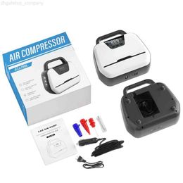 AC 110V / DC 12V Draagbare Luchtcompressor Multifunctionele Air Pump Tire Inflator met heldere noodsituatie-flashillustratie