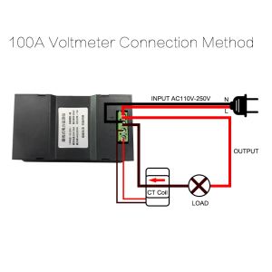 AC 20A / 100A Tension numérique Tentage des compteurs numériques Indicateur Voltmètre AMMETTER COURANT AMPS VOLT WATTMETER TESTER DÉTECTEUR