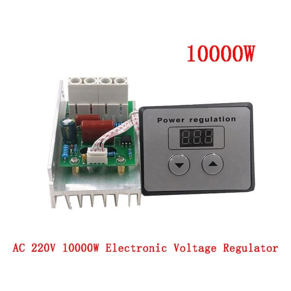 AC 220V 10000W 80A Control digital SCR Control de voltaje electrónico Regulador Control de control Termostato + medidores digitales 10000 W
