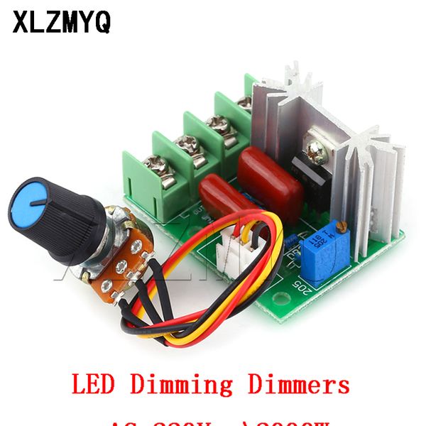 AC 220V 2000W 3800W SCR Voltaje Regulador Dimming Dimmers Controlador de velocidad del motor Termostato Módulo de regulador de voltaje electrónico