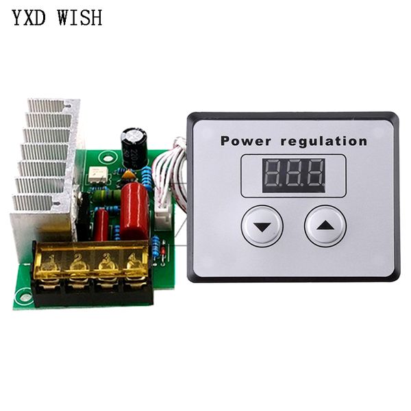 AC 220V 4000W SCR Voltaje Regulador Motor Temperatura Controlador de temperatura + Motor de calentador de agua Medidor digital Kit de bricolaje