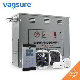 Générateur de sauna à vapeur à capteur de température AC 220V 6KW avec contrôleur de vapeur bluetooth tactile LCD243c
