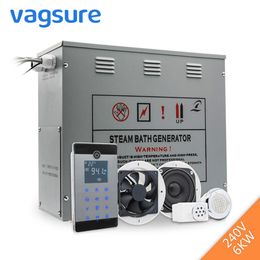 AC 220V 6KW temperatuursensor stoomsauna generator met LCD touch bluetooth stoomcontroller244B