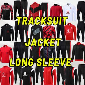 AC 23 24 Soccer Tracksuits R. Leao Ibrahimovic 2023 2024 Giroud Tomori Tonali Bennacer Rebic Origi de Ketelaere Milans Jacket Training Training Lange mouw