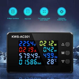 AC 50-300V Voltmeter Ammeter Voltage Power Energy Meter LED Digital Wattmeter 8 in 1 Multifunction Electric 20A 100A