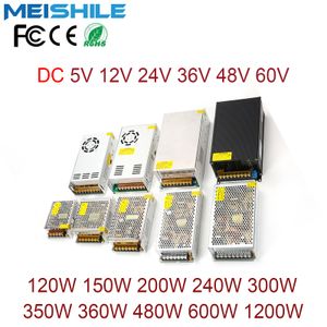 AC-DC 5V 12V 24V 48V 60V LED-schakelvoeding SMPS 5A 10A 15A 20A 30A 40A 50A 60A 100A Transformator Power Adapter