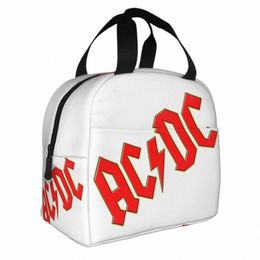 AC DC Sacs à lunch isolés lourds Grand métal Rock Music Sac isotherme réutilisable Fourre-tout Boîte à lunch Travail en plein air Hommes Femmes L5hE #