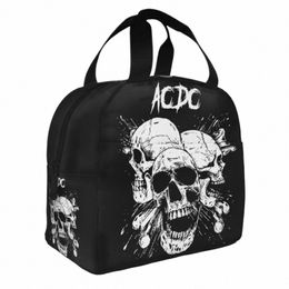 AC DC Heavy Metal Muziek geïsoleerde lunchzakken Thermische zak Maaltijd Ctainer Schedel Grote draagtas Lunchbox Meisje Jongen College Picknick i1er #