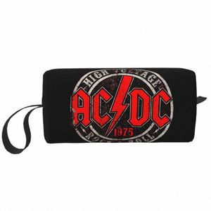 AC DC Rock And Roll Band Sac de maquillage Femmes Voyage Organisateur Cosmétique Mignon Australien Heavy Metal Musique Stockage Sacs de toilette 16cf #