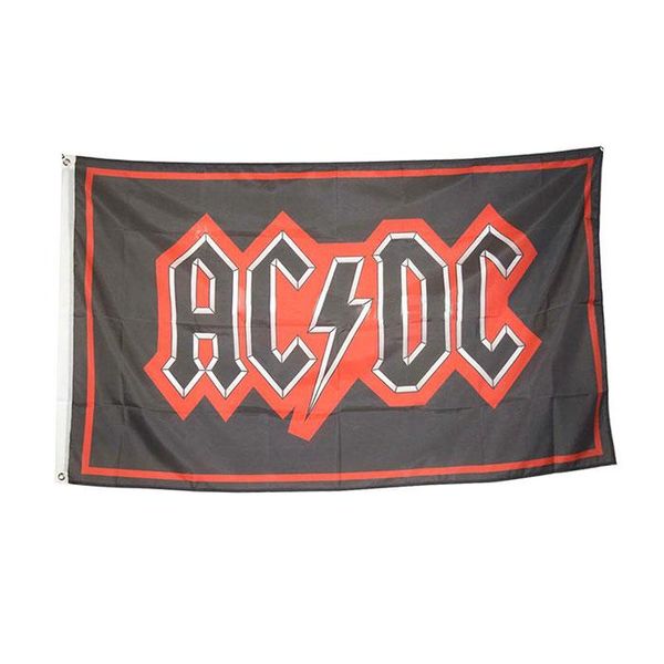 AC DC Rock Band Drapeau 3x5 FT 90x150cm Double Couture 100D Polyester Festival Cadeau Intérieur Extérieur Imprimé Vente Chaude