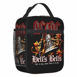 AC DC The Bell Rock Roll Sacs à lunch isolés pour le bureau scolaire Band Australian Star Staterproof Thermal Cooler Bento Box Femmes L5NQ #