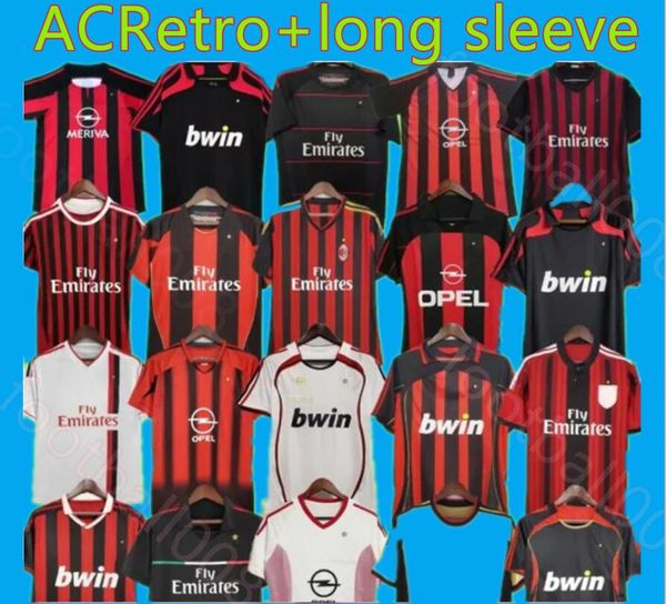 Ac Retro camisetas casa 88 11 12 93 94 95 96 97 Gullit JERSEY DE FÚTBOL 02 03 04 05 Maldini Van Basten fútbol KAKA Inzaghi 06 07 2009 PIRLO SHEVCHENKO BAGGIO Milans Ibrahimovic