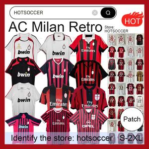 AC Retro Soccer Jerseys à manches longues Kaka Baggio Maldini Van Basten Pirlo Inzaghi Gullit Shevchenko Vintage Shirt Classic AC Football Shirt 96 97 06 07 HOTSOCCER